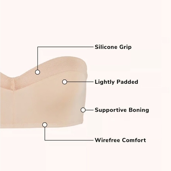 Lively no wire strapless bra 36B in toasted almond nude beige - Picture 4 of 11